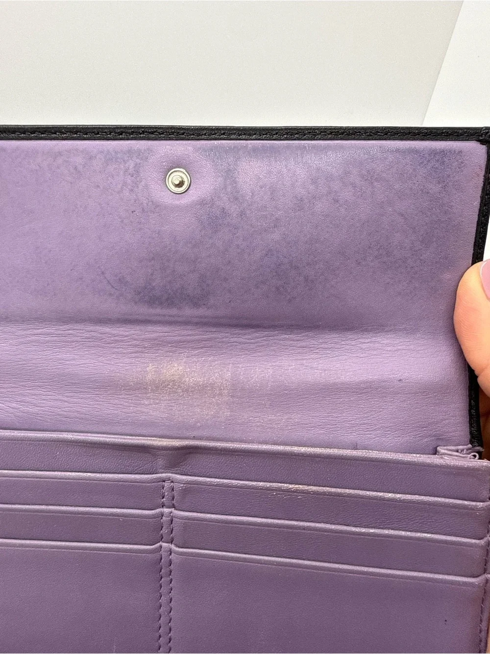 Coach Legacy Black Leather Wallet Lavender Interior - Picture 10 of 15
